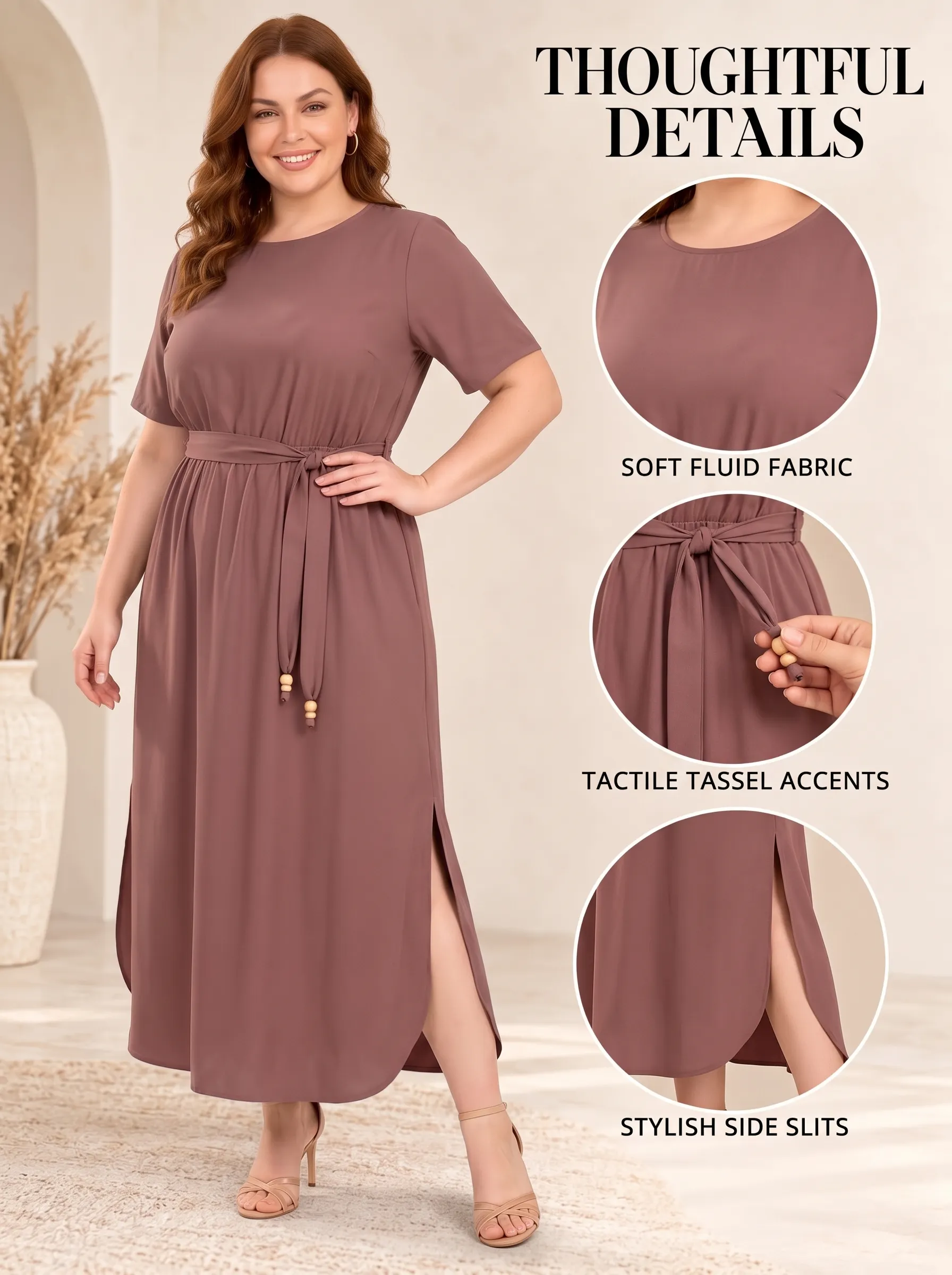 Everyday Drawstring Waist Maxi Dress