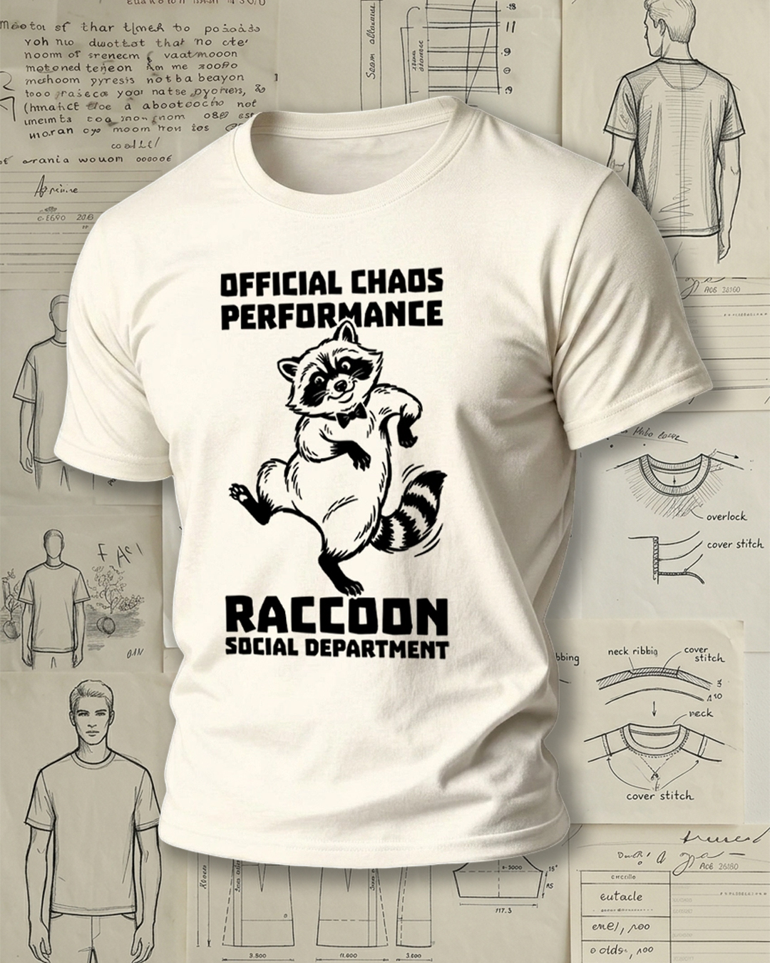 Dancing Raccoon Print Street Cool Unisex T-Shirt