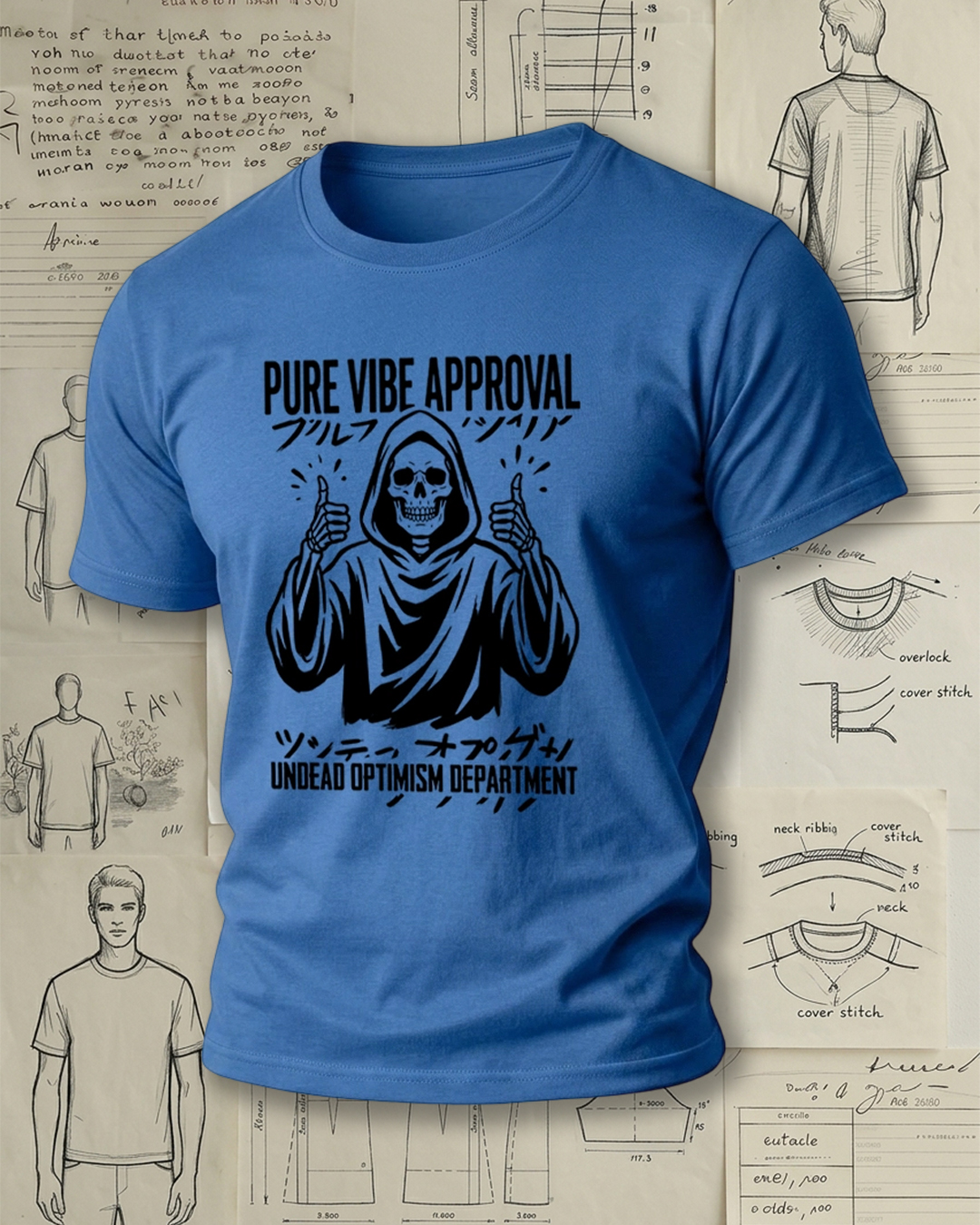 Skeleton Giving Double Thumbs-Up Print Cool Unisex T-Shirt