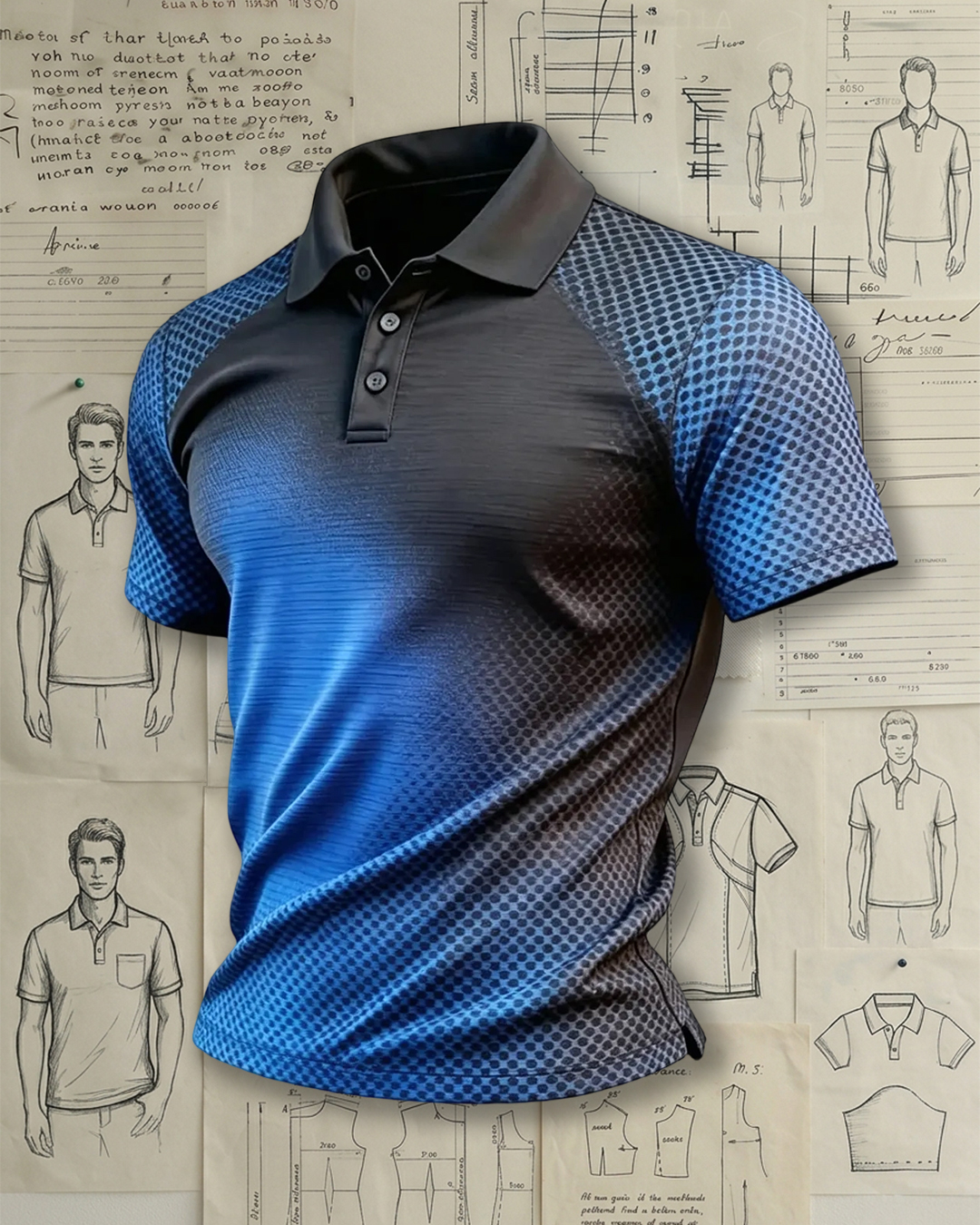 Modern Gradient Athletic Short Sleeve Polo