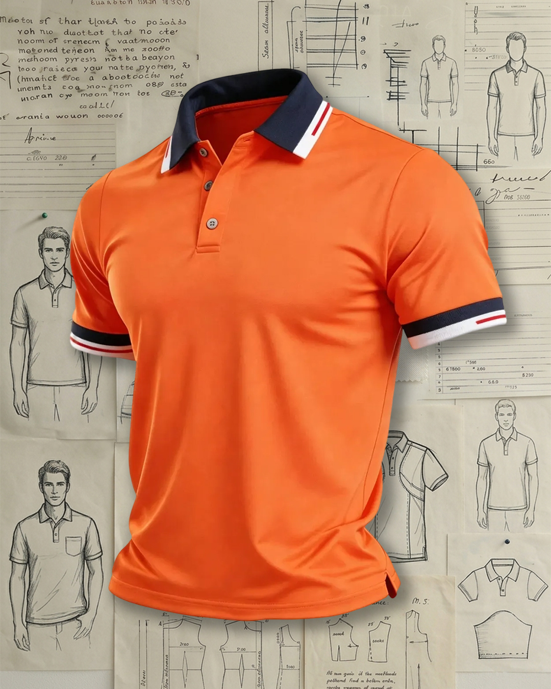 Modern Preppy Striped Collar Casual Collared Polo