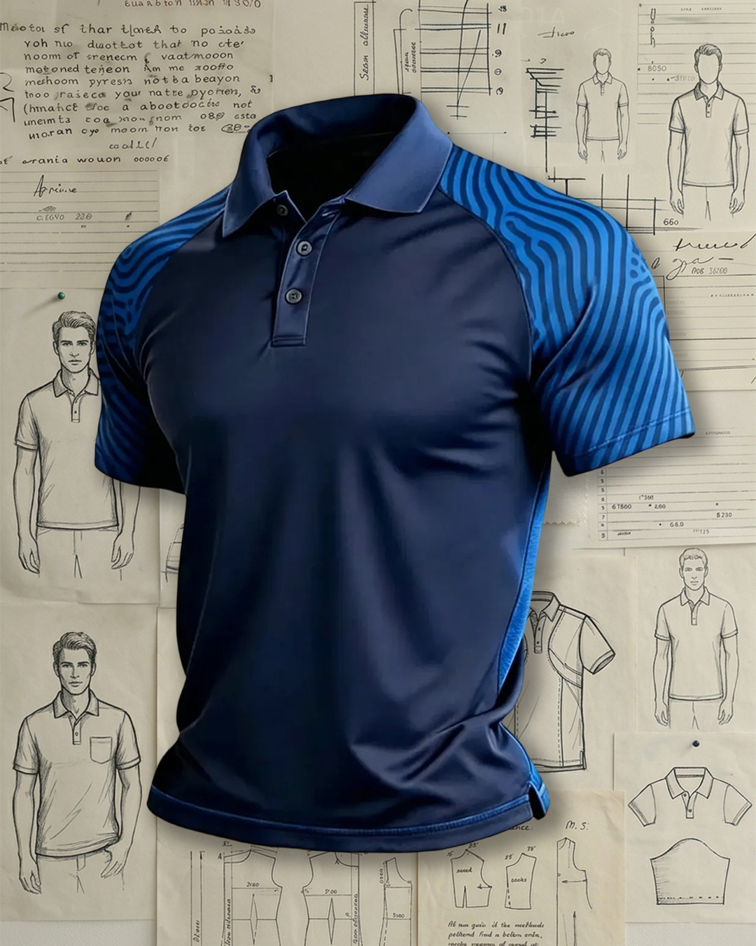 Quick Dry Navy Contrast Sleeve Polo
