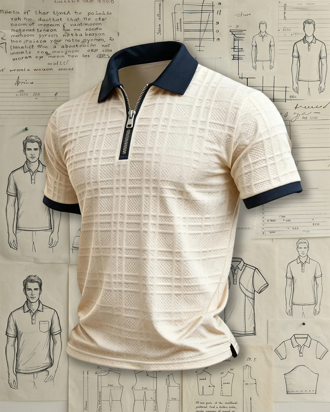 Retro Contrast Collar & Cuff Short Sleeve Polo