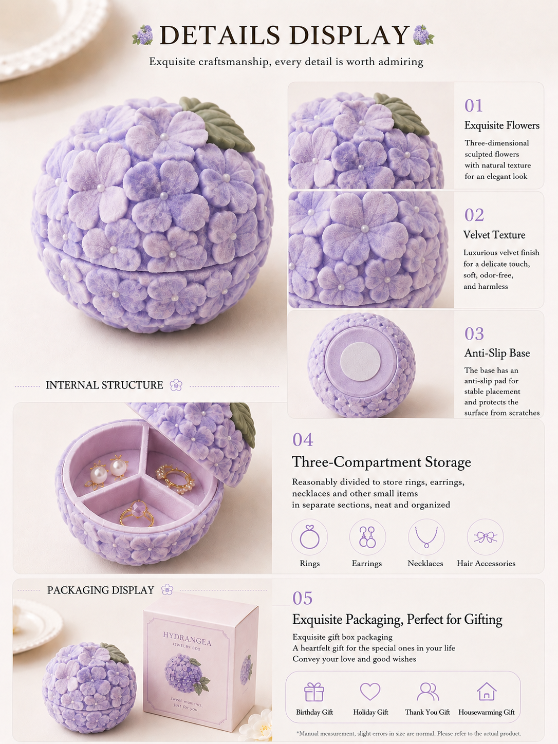 Purple Hydrangea Jewelry Box