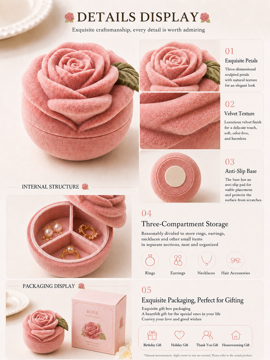Pink Rose Jewelry Box