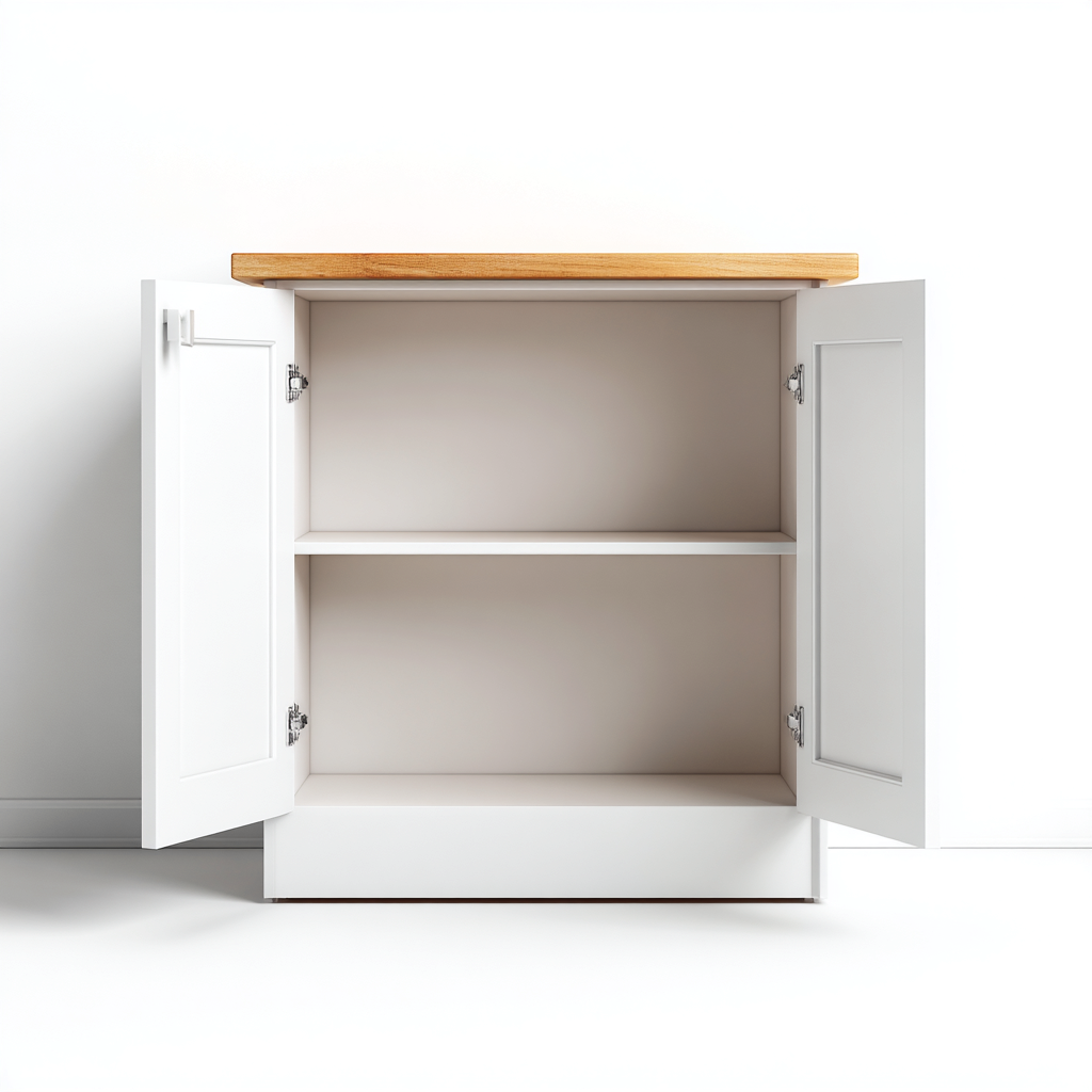 Meuble de rangement de cuisine 80x40x90 cm - bois et blanc - adapté à la cuisine - design contemporain-Graceova