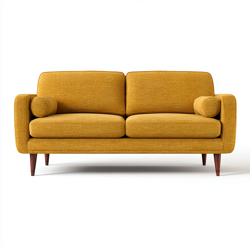 Canapé 2 places Tissu 150x85x80 cm - Jaune - Style moderne-Graceova