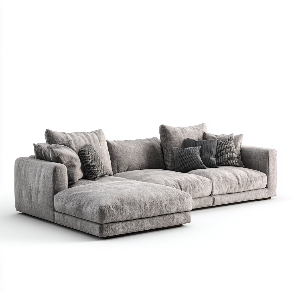 Ensemble de canapés en tissu 280x170x90 cm - gris - adapté au salon - design moderne-Graceova