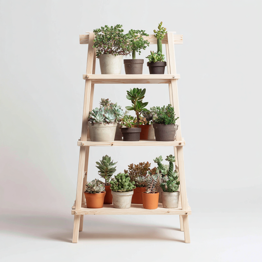 Pots et supports de plantes Bois 70x35x110 cm - Bois naturel - Design rustique-Graceova