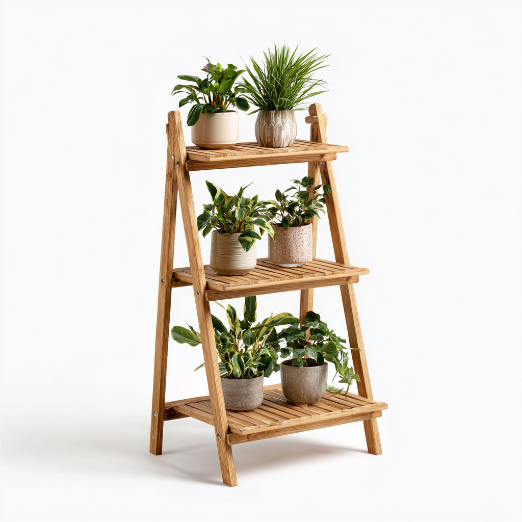 Pots et supports de plantes Bois 65x35x100 cm - Bois naturel - Design rustique-Graceova