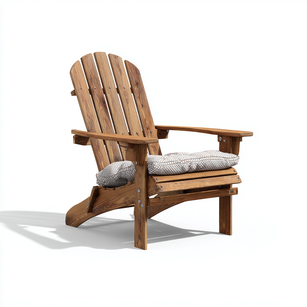 Chaise de jardin bois massif 78x92x96 cm - bois naturel - adaptée à l'extérieur - style Adirondack rustique-Graceova