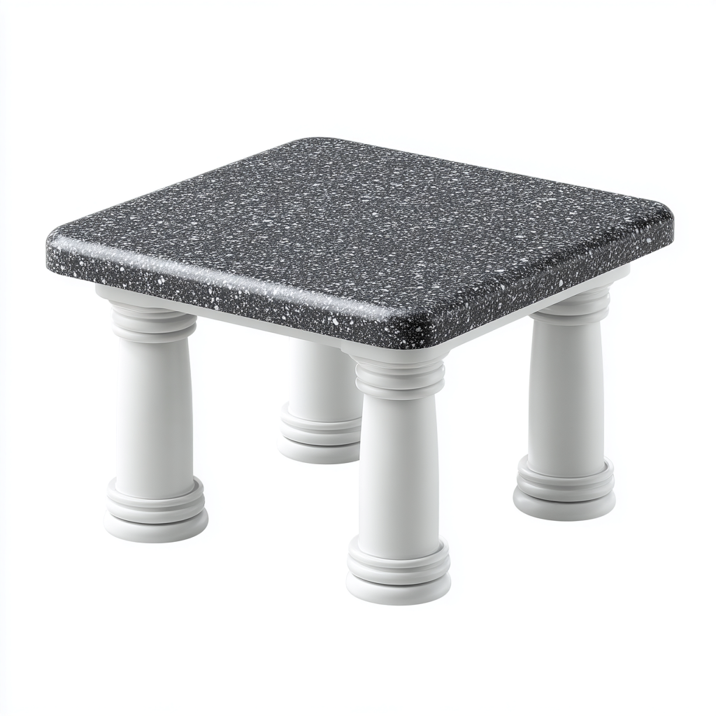 Table de jardin plastique 45x45x35 cm - noir-blanc - design classique-Graceova