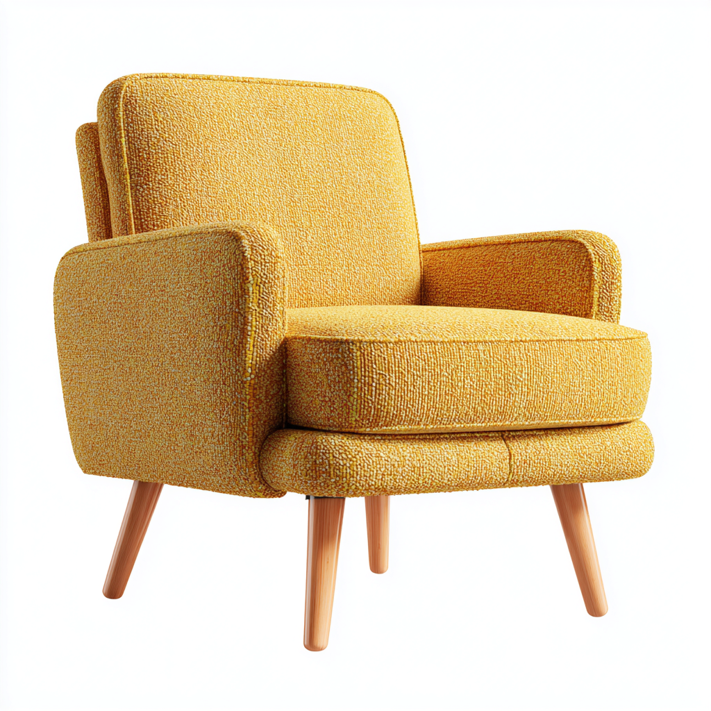 Fauteuil tissu 78x80x88 cm - jaune - style moderne-Graceova