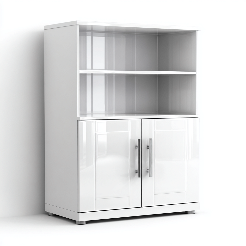 Meuble de rangement de cuisine 75x35x130 cm - blanc - adapté à la cuisine - design moderne-Graceova