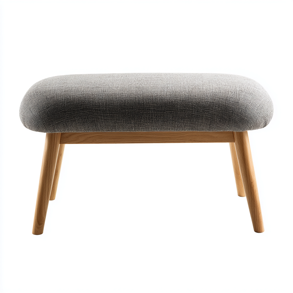 Banc de lit tissu 90x35x45 cm - gris-bois - adapté à la chambre - design scandinave-Graceova