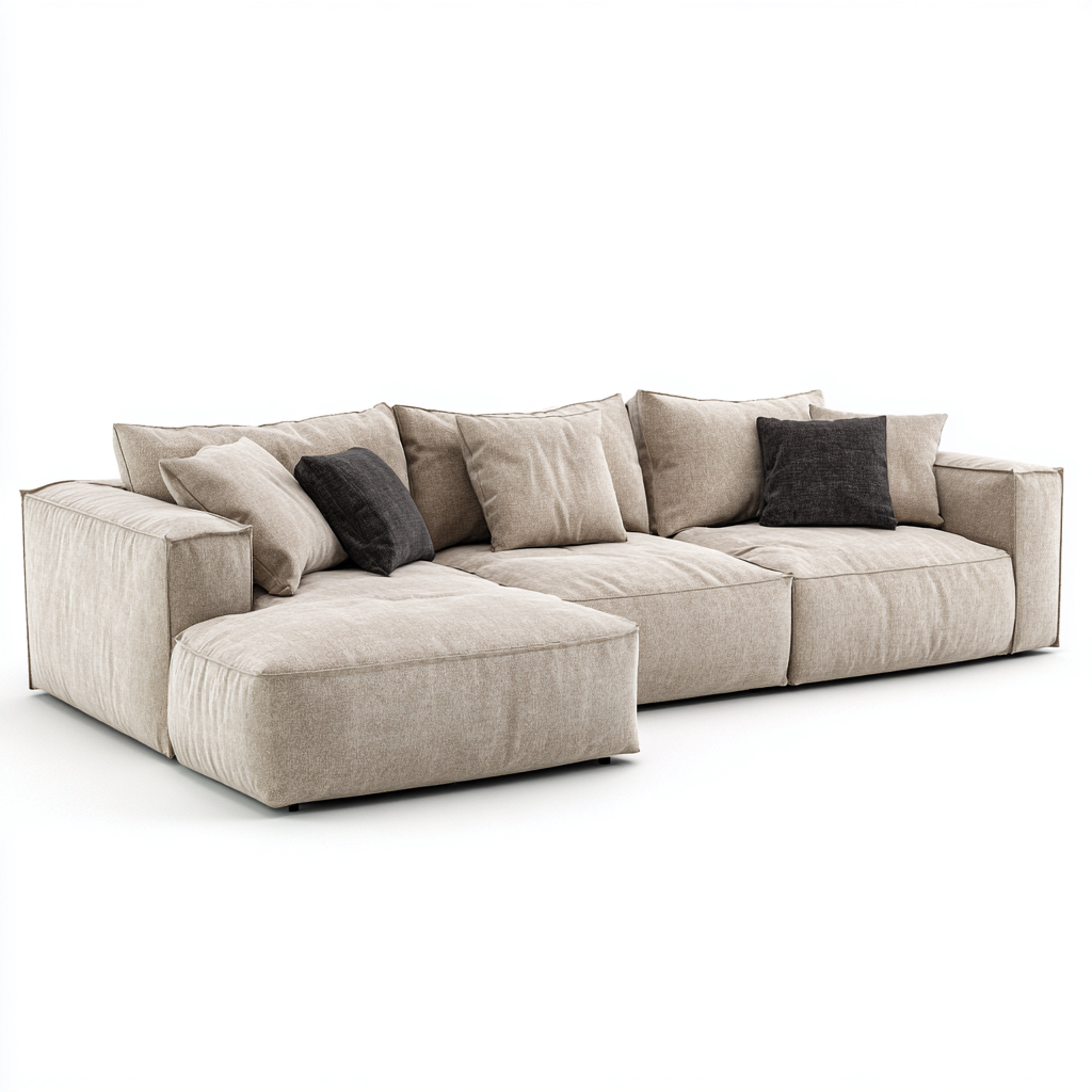 Ensemble de canapés en tissu 285x170x90 cm - beige - adapté au salon - design moderne-Graceova