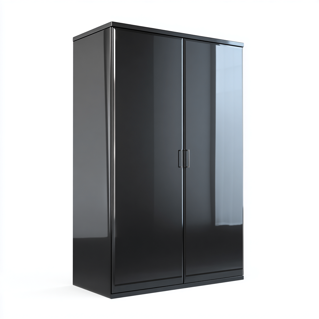 Armoire bois 100x50x190 cm - noir - adaptée à la chambre - design moderne-Graceova