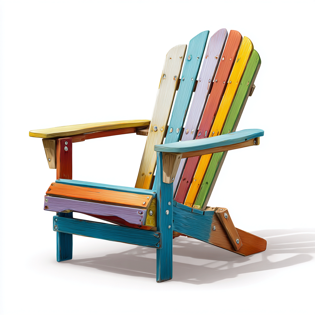 Chaise de jardin bois 80x91x96 cm - multicolore - adaptée à l'extérieur - style Adirondack moderne-Graceova