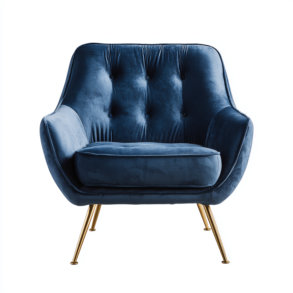 Fauteuil velours 85x85x95 cm - bleu foncé - design moderne-Graceova