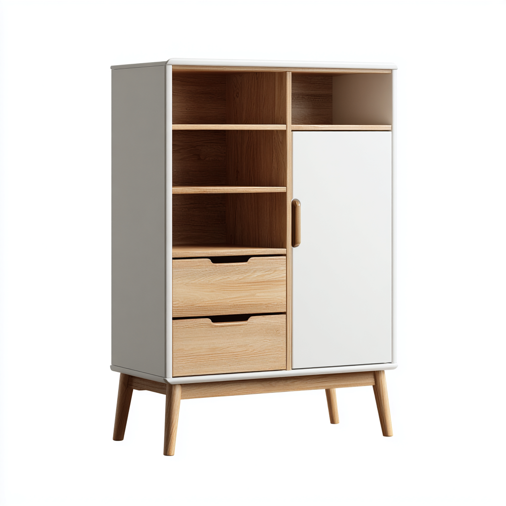 Meuble à chaussures Bois Bois 80x35x100 cm - Blanc-Bois - Design moderne-Graceova