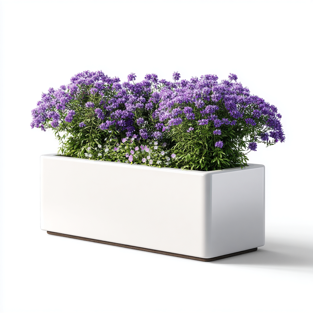 Pots et supports de plantes Plastique 60x25x30 cm - Blanc - Design moderne-Graceova