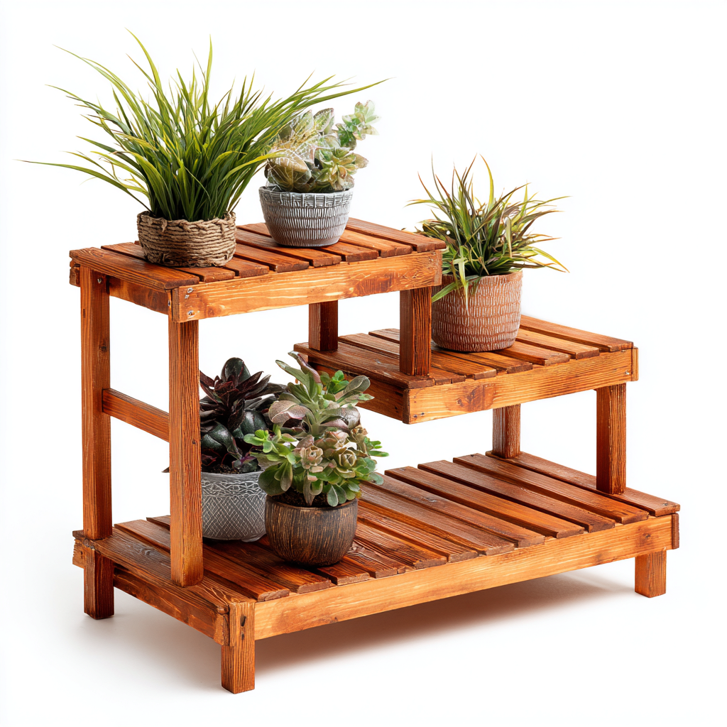 Pots et supports de plantes Bois 70x35x55 cm - Bois naturel - Design rustique-Graceova