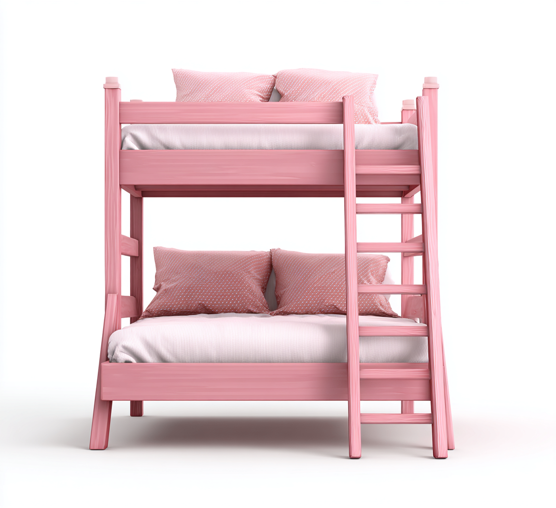 Lits superposés Bois 200x140x165 cm - Rose - Design moderne-Graceova