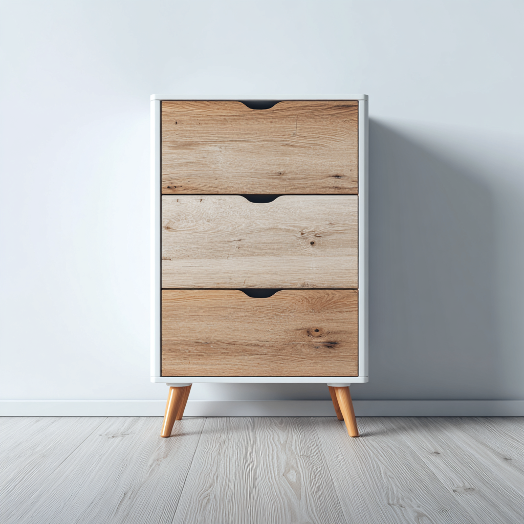 Meuble à chaussures Bois Bois 60x30x100 cm - Blanc-Bois - Design moderne-Graceova