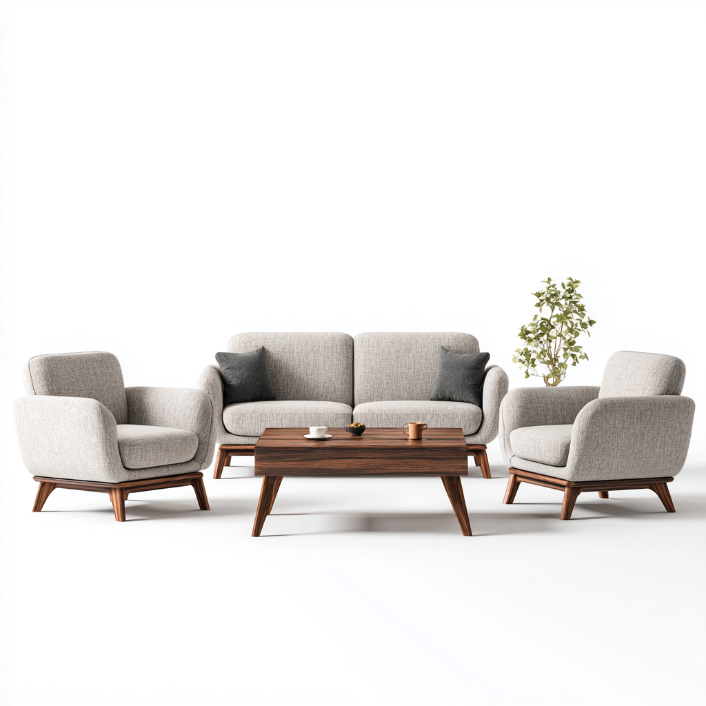 Ensemble de canapés en tissu 190x85x85 cm - gris - adapté au salon - design moderne-Graceova