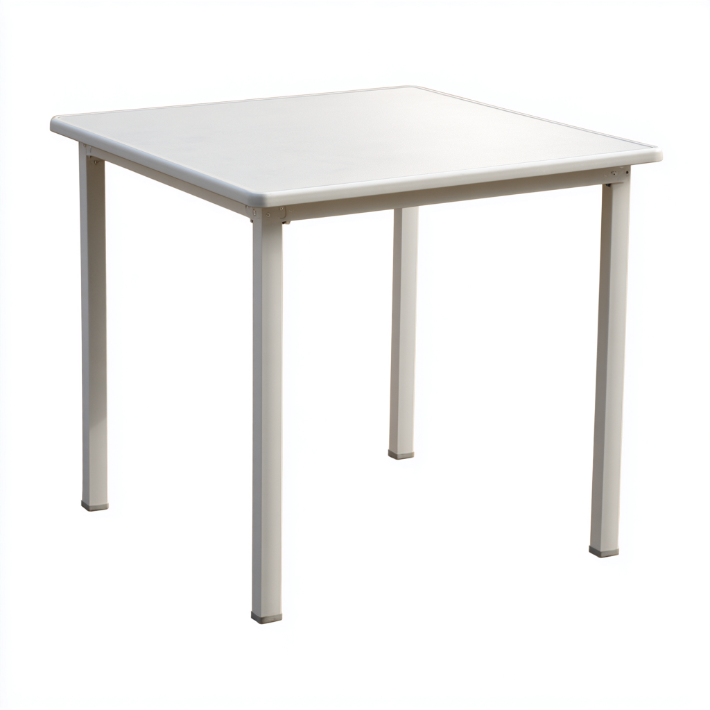 Table de jardin plastique 70x70x72 cm - blanc - design moderne-Graceova