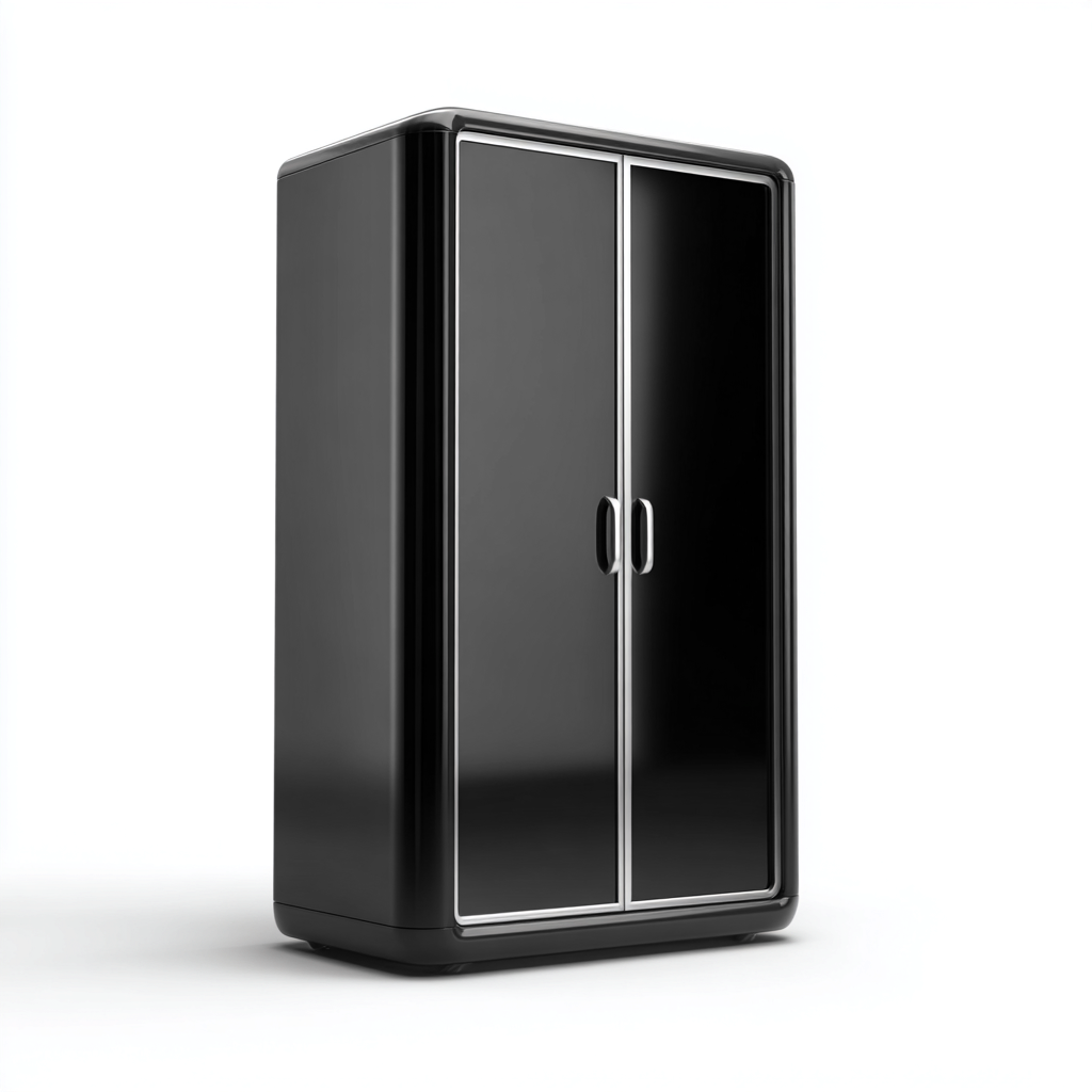 Armoire bois 95x50x185 cm - noir - adaptée à la chambre - design moderne-Graceova