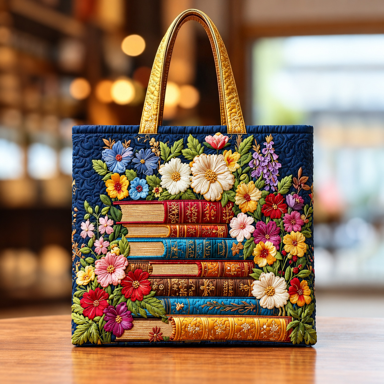 Blooming Pages Handmade Tote Bag