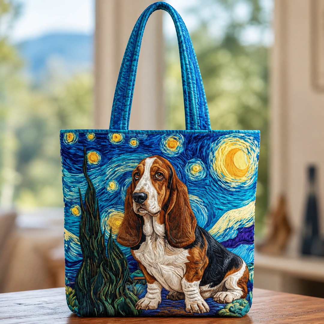 Adorable Basset Hound Handmade Tote Bag