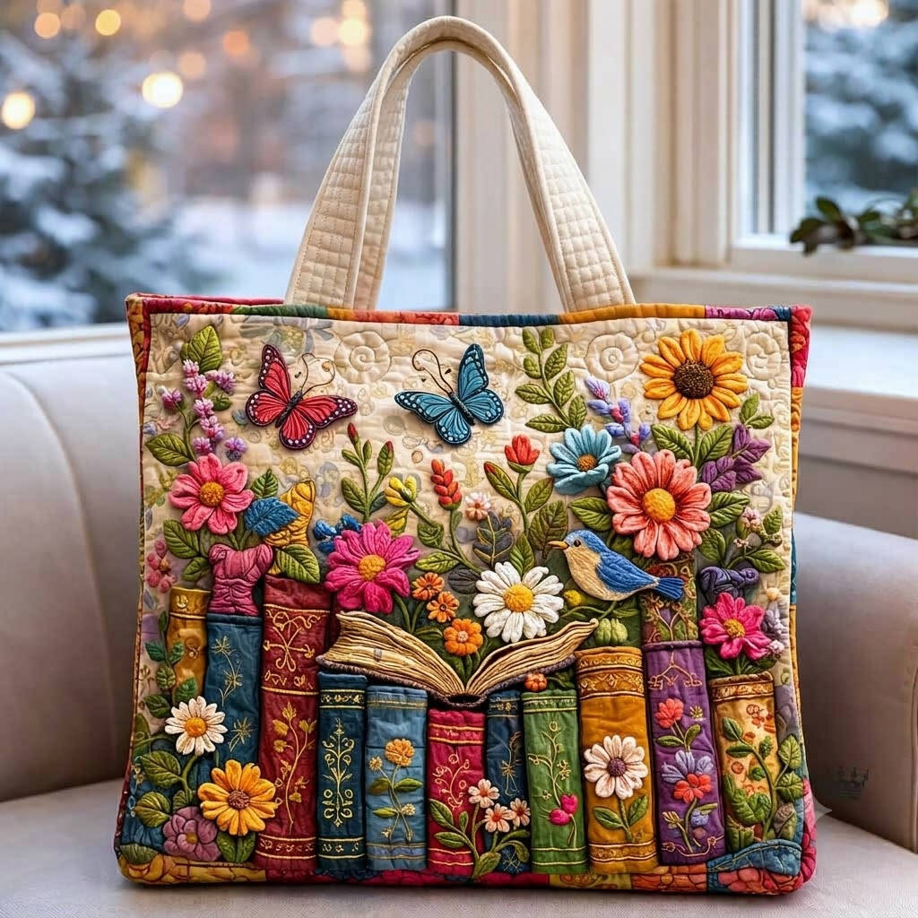 Butterfly & Flower Series Handmade Tote Bag