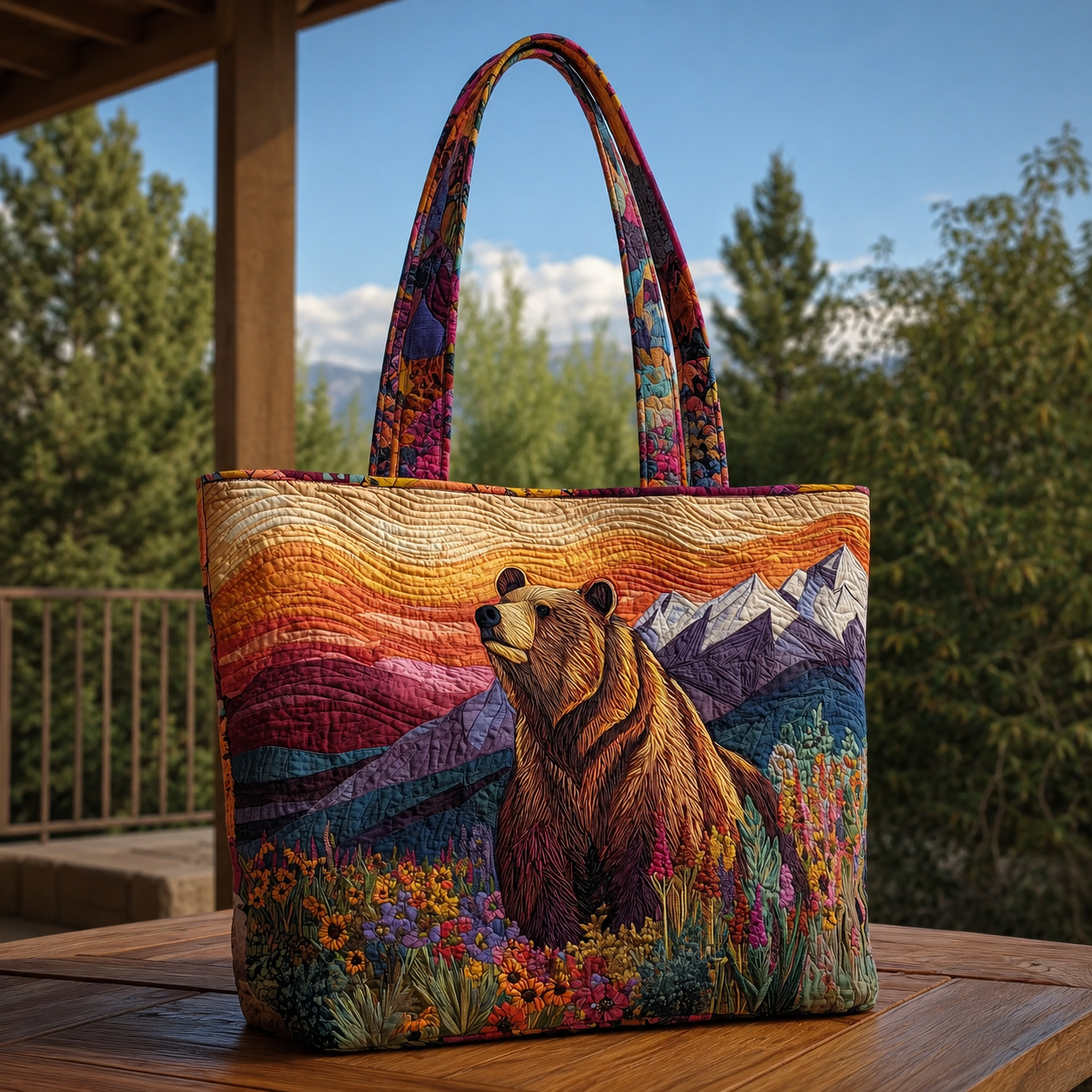 Majestic Bear Handmade Tote Bag