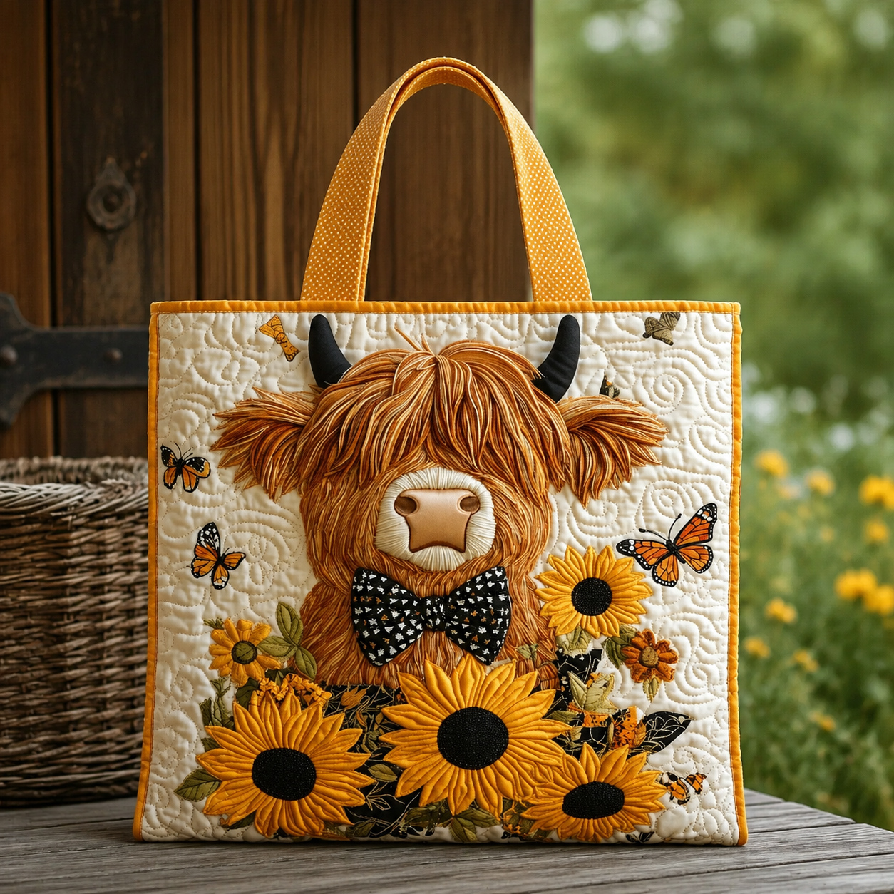 Butterfly Bow Handmade Tote Bag