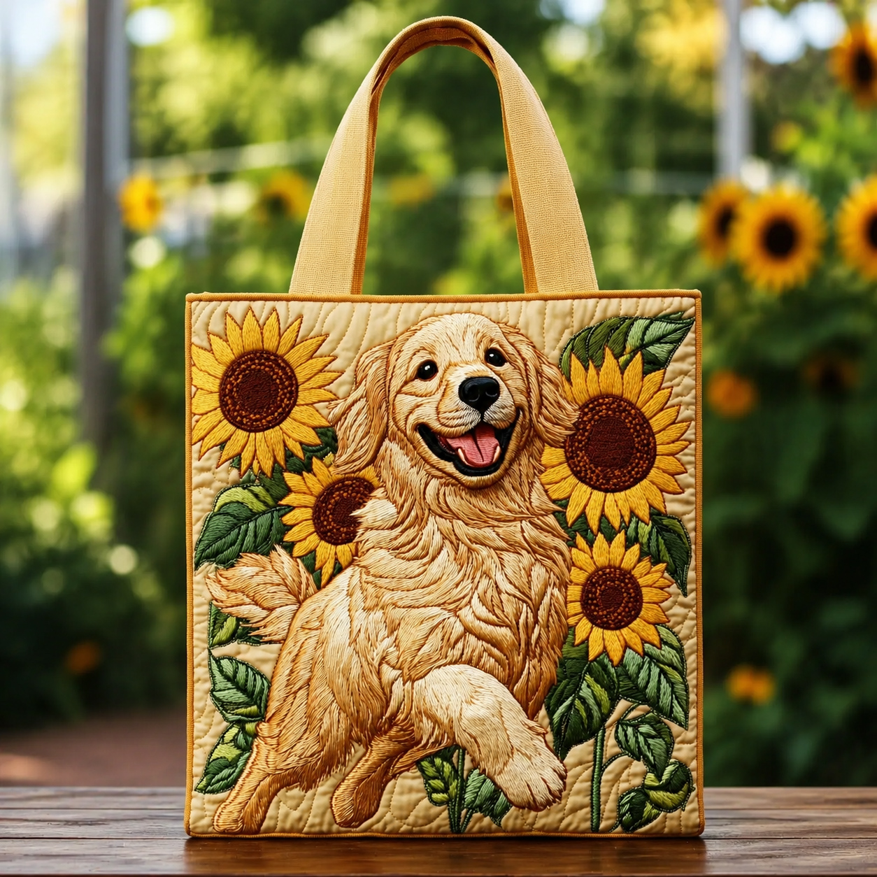 Golden Garden Handmade Tote Bag