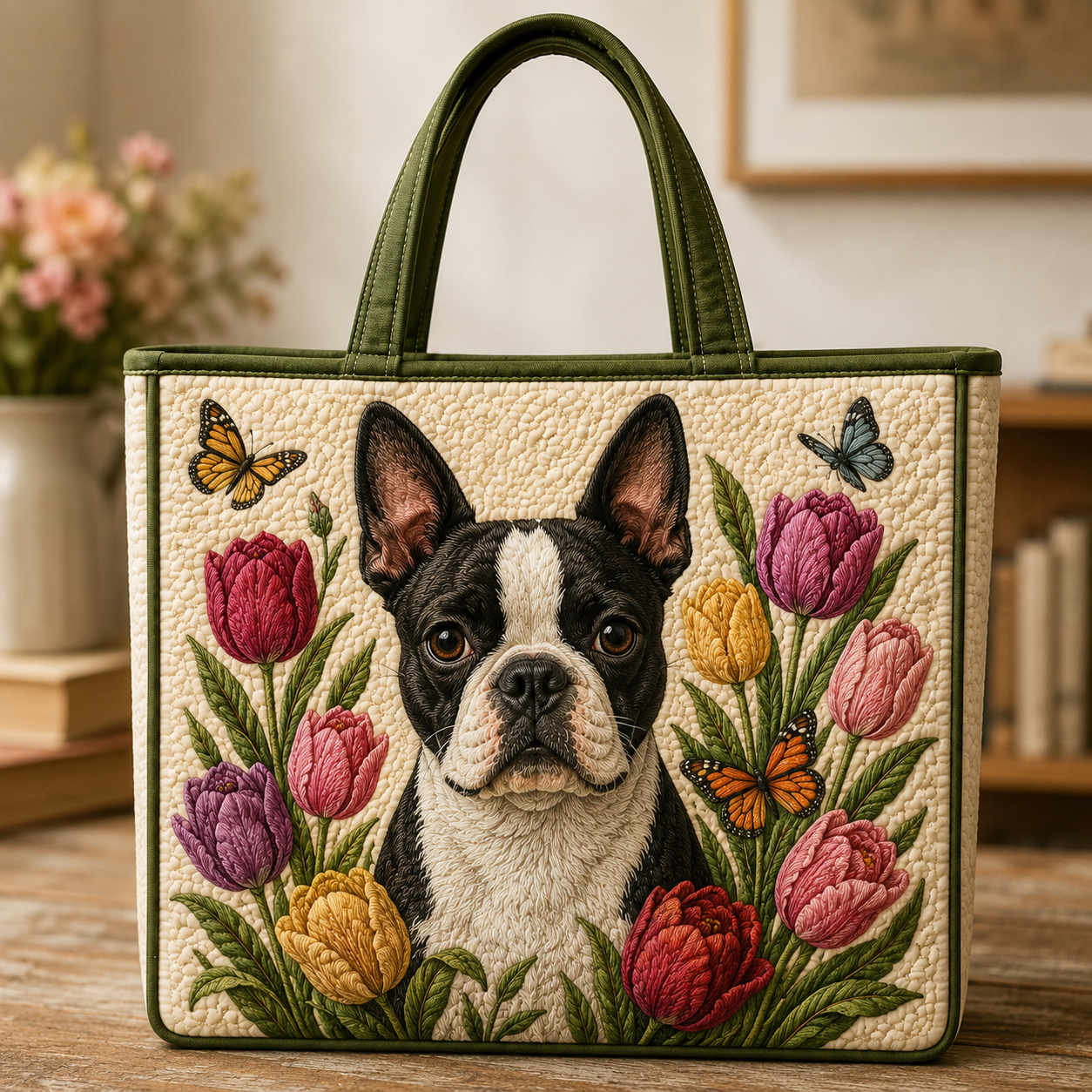 Boston Terriers Series Handmade Tote Bag