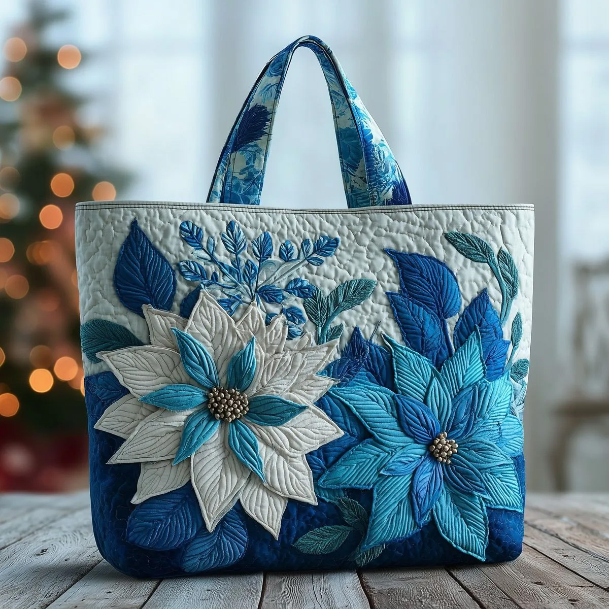 Poinsettia Bliss Quilted Tote Bag GFTOMA5311