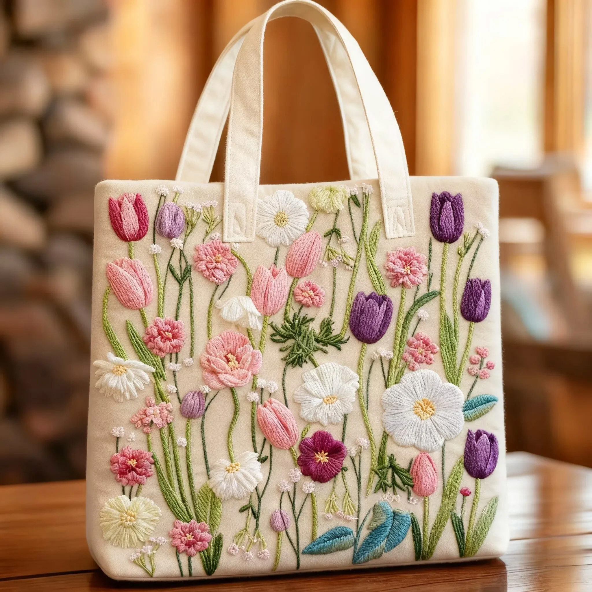 Gorgeous Flowers Quilted Tote