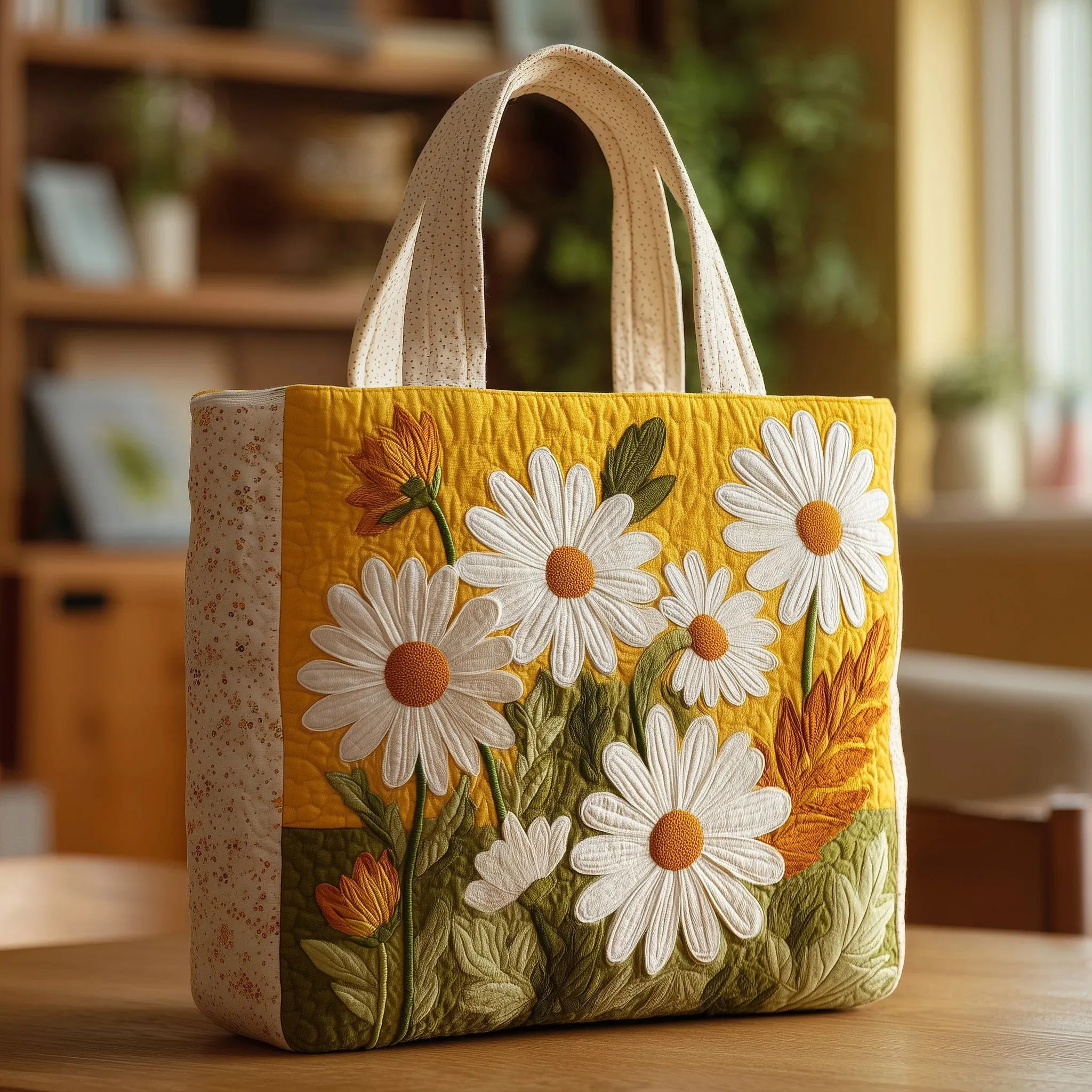 Shroom Meadow Quilted Tote Bag NCUoNT9243 – handmadeukbag