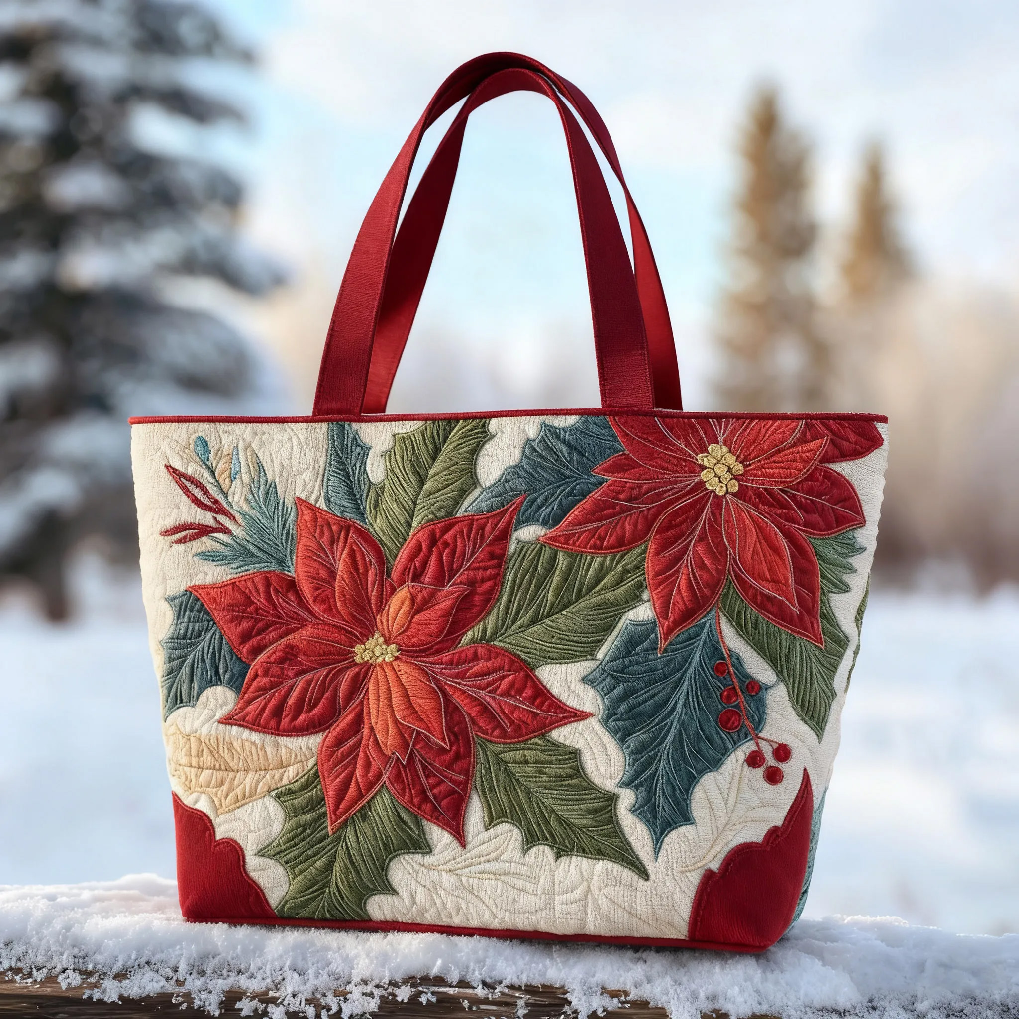 Big Hibiscus Series Quilted Tote Bag