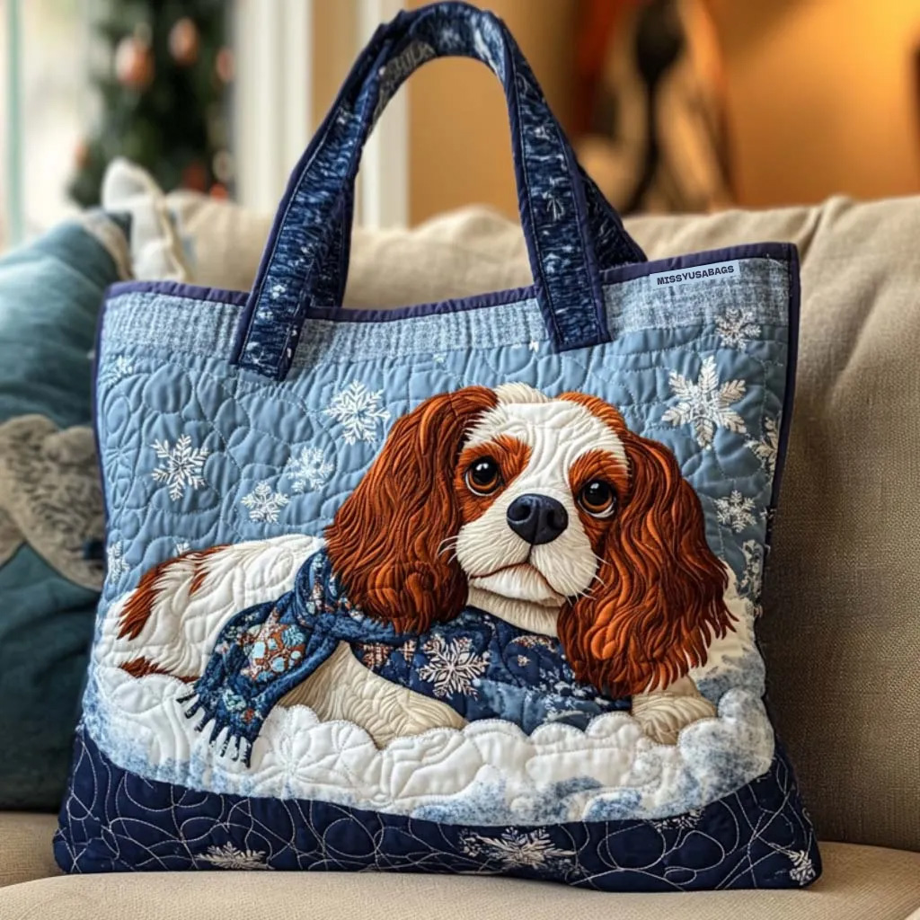 Cavalier King Charles Spaniel Quilted Tote Bag