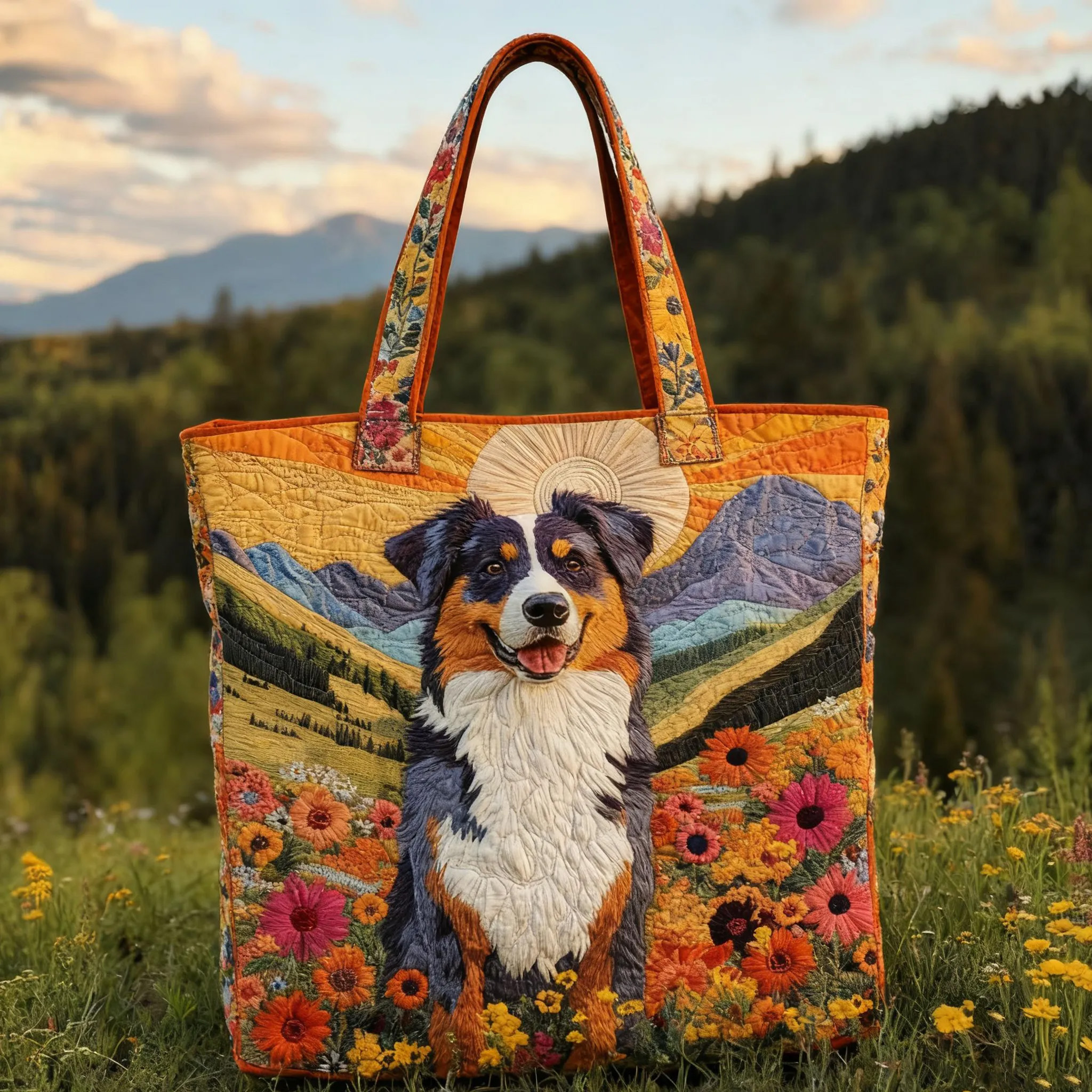 Australian Shepherd Quilted Handbag