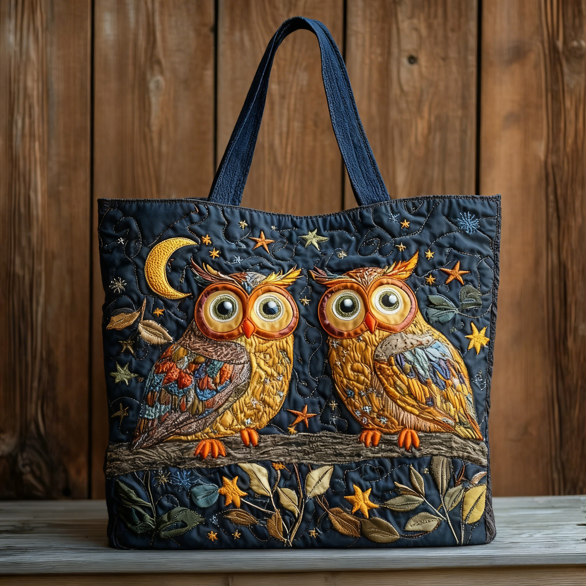 Moonlight Owl WN2709051CL Quilted Tote Bag
