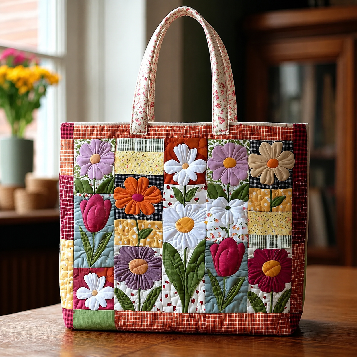 Aster Flower Handmade Tote Bag
