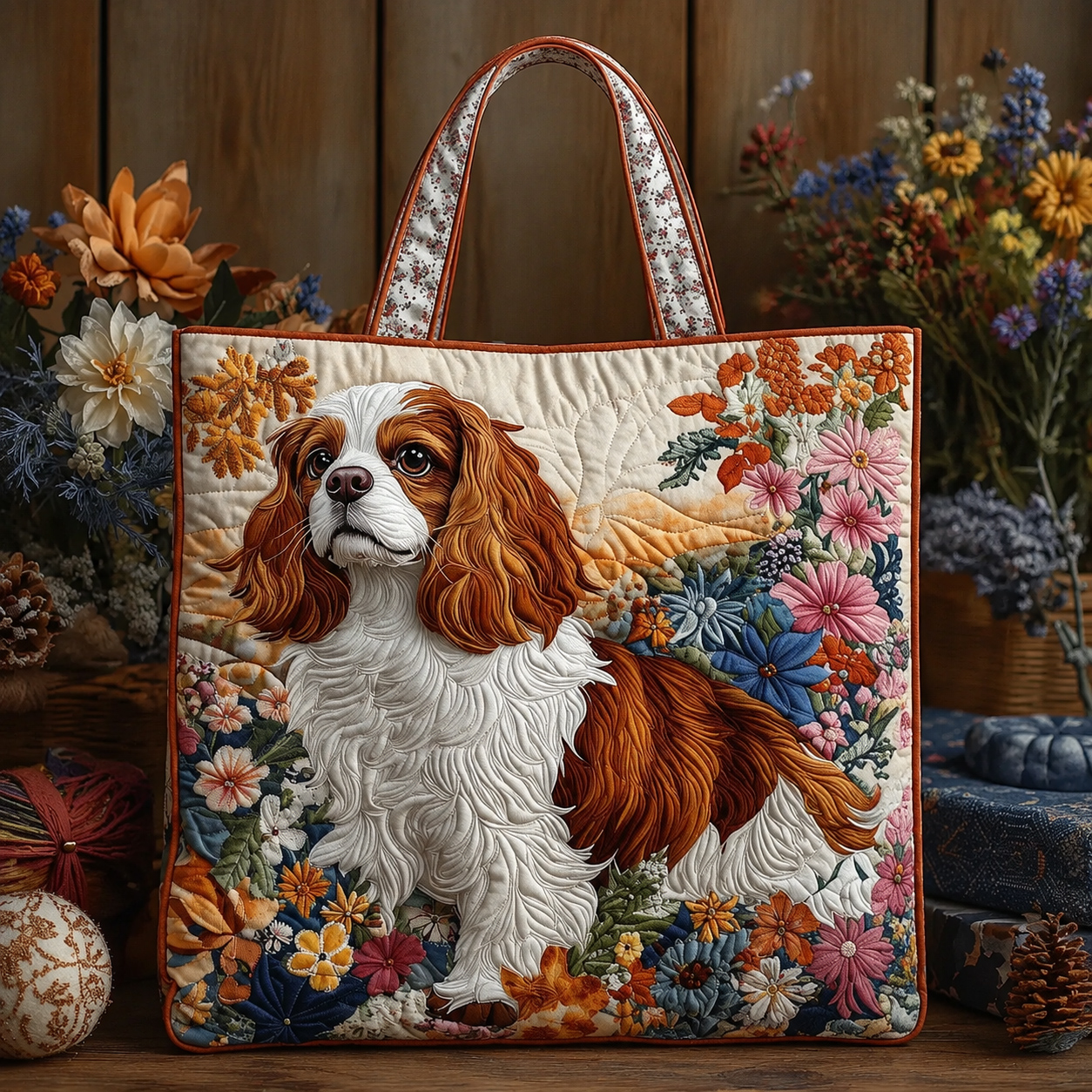 Cavalier Rustic Grace Handmade Tote Bag