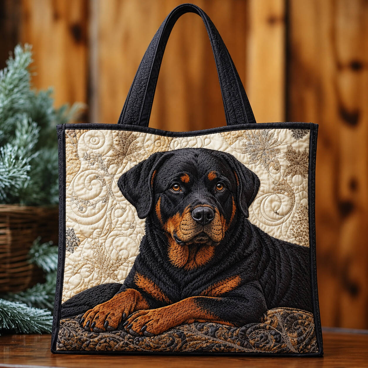 Rottweiler Handmade Tote Bag