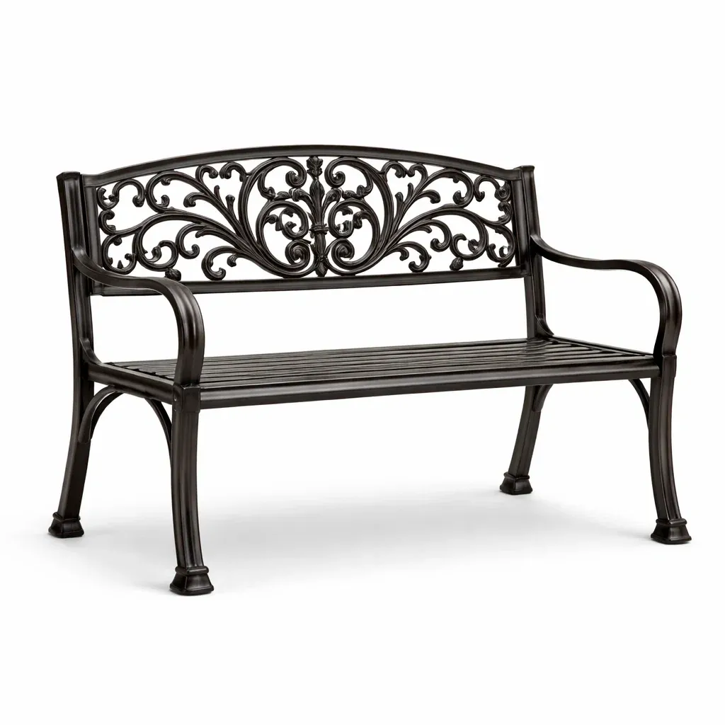 Bench Cast Iron Outdoor Black-FURNINESTNOW