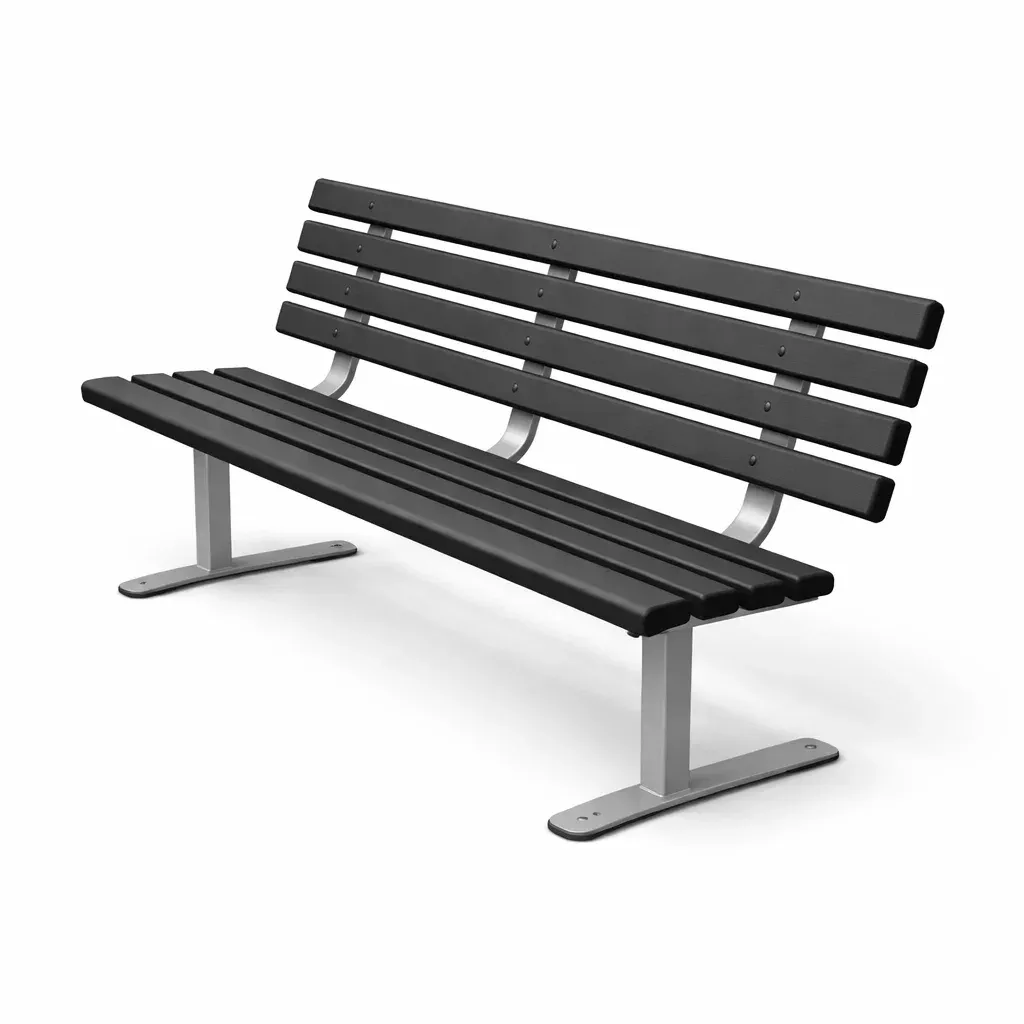 Bench Garden Steel Frame Black-FURNINESTNOW